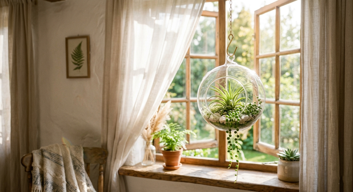 Hanging Glass Planter Orb