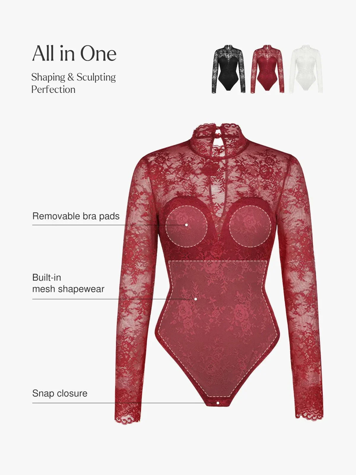 LaceSculpt™ All-In-One Lace Bodysuit